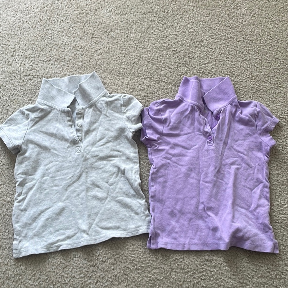 Two toddler girl polo shirts